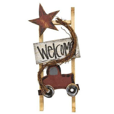 Red Truck & Star Welcome Ladder - The Fox Decor